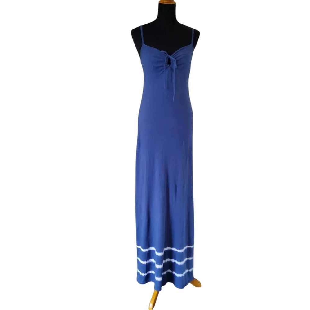 New Michael Stars Blue Tie Dye Maxi Dress Size S - Picture 1 of 5